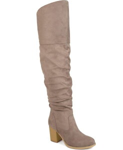 �W�����l �R���N�V���� ���f�B�[�X �V���[�Y �u�[�c�E���C���u�[�c �q�[�� Journee Collection Women's Kaison Stacked Heel Over The Knee Regular Wide Calf & Extra Wide Calf Boots Taupe �g�[�v