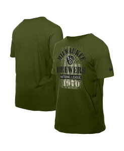 �j���[�G�� �����Y �g�b�v�X T�V���c New Era Men's Green Milwaukee Brewers Armed Forces T-Shirt Green �O���[��