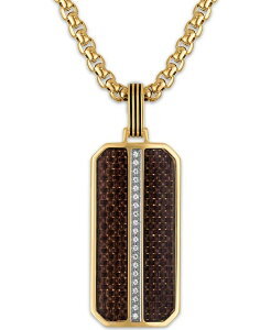 GXN@CA fB[X ANZT[ lbNXE`[J[Ey_ggbv TVc [X Esquire Men's Jewelry Diamond Pendant Necklace (1/10 ct.w.) in Stainlessteel Gold S[h