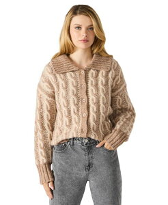�X�e�B�[�u �}�f�� ���f�B�[�X �A�E�^�[ �j�b�g�E�Z�[�^�[ �J�[�f�B�K�� Steve Madden Women's Michaella Cable Collared Cardigan Sweater Mocha Mouse ���J