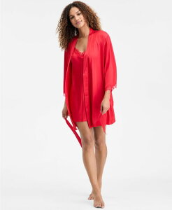 �A�C.�G�k.�V�[ �C���^�[�i�V���i�� �R���Z�v�g ���f�B�[�X �A���_�[�E�F�A �i�C�g�E�F�A �T�e�� ���[�X I.N.C. International Concepts Women's Lace-Trim Stretch Satin Robe XS-3X Ski Patrol