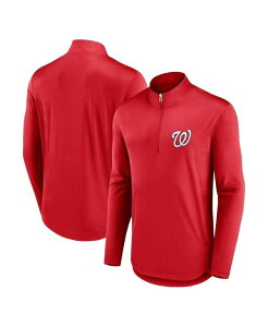 �t�@�i�e�B�N�X �����Y �g�b�v�X �V���c Fanatics Men's Red Washingtonationals Quarterback Quarter-Zip Top Red ���b�h