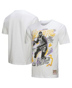 �~�b�`�F��&�l�X �����Y �g�b�v�X T�V���c Mitchell & Ness Men's Magic Johnson White Los Angeles Lakers Hardwood Classics Chalked Up T-Shirt White �z���C�g