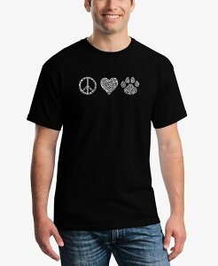 �G���G�[�|�b�v�A�[�g �����Y �g�b�v�X T�V���c LA Pop Art Men's Peace Love Cats Word Art Short Sleeve T-shirt Black �u���b�N