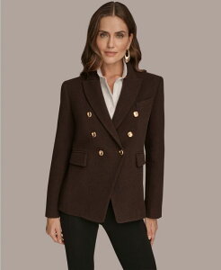 �_�i �L������ �j���[���[�N ���f�B�[�X �A�E�^�[ �W���P�b�g�E�u���]�� �u���U�[ Donna Karanew York Women's Double Breasted Buttoned Blazer CHOCOLATE �`���R���[�g