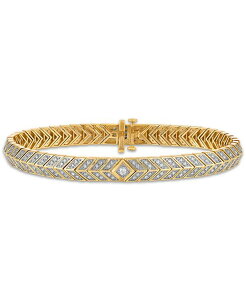 GXN@CA fB[X ANZT[ uXbgEoOEANbg Esquire Men's Jewelry Diamond Bracelet (1 ct.w.) in 14k Gold-Plated Sterling Yellow Gold CG[