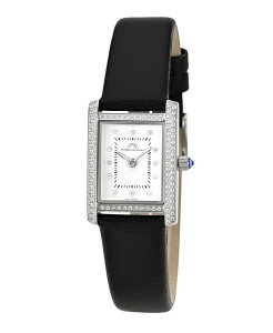 �|���T�����u�����[ ���f�B�[�X �A�N�Z�T���[ �r���v ���U�[ Porsamo Bleu Women's Karolina Genuine Leather Band Watch 1083AKAL Silver tone and black �u���b�N