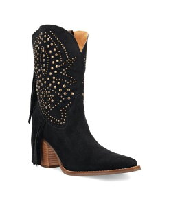 �f�B���S ���f�B�[�X �V���[�Y �u�[�c�E���C���u�[�c �X�G�[�h ���U�[ Dingo Women'star Power Suede Leather Bootie Black �u���b�N