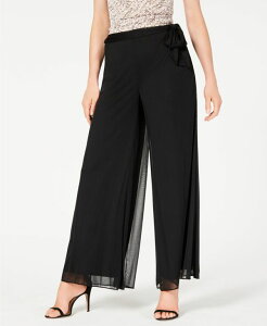 �A���b�N�X�C�u�j���O�X ���f�B�[�X �g�b�v�X �����s�[�X �v�` �p���c Alex Evenings Petite Sash-Belt Wide-Leg Pants Black �u���b�N