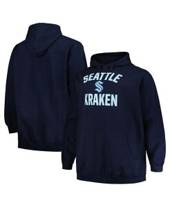 �v���t�@�C�� �����Y �A�E�^�[ �p�[�J�[�E�X�E�F�b�g�[�� ���S Profile Men's Deep Sea Blue Seattle Kraken Big and Tall Arch Over Logo Pullover Hoodie Deep Sea Blue �u���[