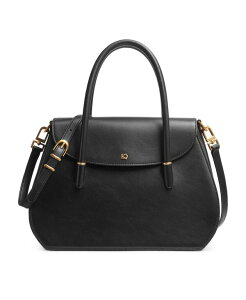 �_�i �L������ �j���[���[�N ���f�B�[�X �o�b�O ���U�[ Donna Karanew York Bellerose Double Top Handleather Satchel Black/Gold �u���b�N