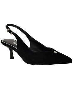 �Q�X ���f�B�[�X �V���[�Y �p���v�X �q�[�� GUESS Women's Yannick Embellished Kitten Heel Slingback Pumps Black �u���b�N