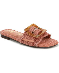 �T���G�f���}�� ���f�B�[�X �V���[�Y �T���_�� Sam Edelman Women's Bambi Raffia Buckle Slide Sandalshell Coral �R�[����