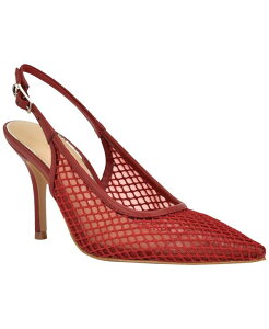 �Q�X ���f�B�[�X �V���[�Y �p���v�X ���b�V�� GUESS Women's Pandy Mesh Pointed Toe Slingback Stiletto Pumps Red Mesh ���b�h