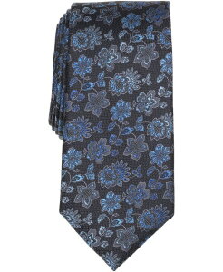�y���[�G���X �����Y �A�N�Z�T���[ �l�N�^�C �t�����[�� �t�����[ Perry Ellis Portfolio Men's Ramos Floral Pattern Classic Tie Black �u���b�N