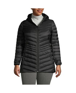 �����Y�G���h ���f�B�[�X �A�E�^�[ �W���P�b�g�E�u���]�� �v���X�T�C�Y �_�E�� Lands' End Plusize Wanderweight Packable Down Hooded Long Jacket Black �u���b�N