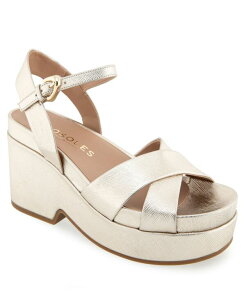 �G�A���\�[���Y ���f�B�[�X �V���[�Y �T���_�� �v���b�g�t�H�[�� Aerosoles Women's Chabella Round Toe Platform Sandals Gold Metallic Textured �S�[���h