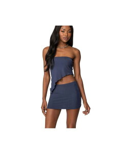 �A�f�B�N�e�b�h ���f�B�[�X �g�b�v�X �V���c �A�V�����g���[ ���b�V�� Edikted Women's Vivi Mesh Asymmetric Tube Top Blue �u���[
