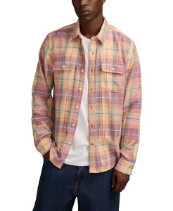 ���b�L�[�u�����h �����Y �g�b�v�X �V���c Lucky Brand Men's Big Slub Plaid Shirt Red multi ���b�h
