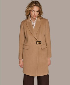 �_�i �L������ �j���[���[�N ���f�B�[�X �A�E�^�[ �W���P�b�g�E�u���]�� �R�[�g Donna Karanew York Women's Buttoned Notch Collared Coat Camel �L������
