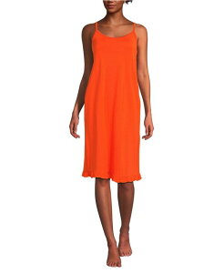 �����Y�G���h ���f�B�[�X �A���_�[�E�F�A �i�C�g�E�F�A �Ђ��� �v�` Lands' End Women's Petite Cooling Knee Length Slip Nightgown Vivid tangerine �^���W�F����