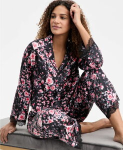 �A�C.�G�k.�V�[ �C���^�[�i�V���i�� �R���Z�v�g ���f�B�[�X �A���_�[�E�F�A �i�C�g�E�F�A ���[�X�g���� �T�e�� ���[�X I.N.C. International Concepts Women's Long Sleeve Lace Trim Boxy Satinotch Set Risa Garden