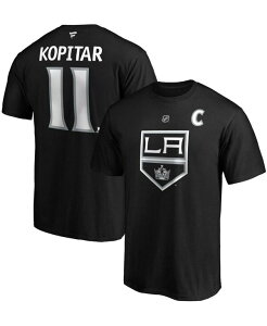 �t�@�i�e�B�N�X �����Y �g�b�v�X T�V���c Fanatics Men's Anze Kopitar Black Los Angeles Kings Team Authentic Stack Name and Number T-shirt Black �u���b�N
