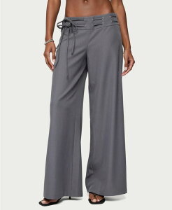 �A�f�B�N�e�b�h ���f�B�[�X �{�g���X �J�W���A���p���c ���[�X Edikted Women's Willard Baggy Lace Up Belt Pants Dark-gray �O���[