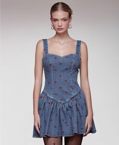 �A���F�b�N���t�B�[�� ���f�B�[�X �g�b�v�X �����s�[�X �~�j �m�[�X���[�u Avec Les Filles Women's Heart Detailed Sleeveless Mini Dress Monarcheart