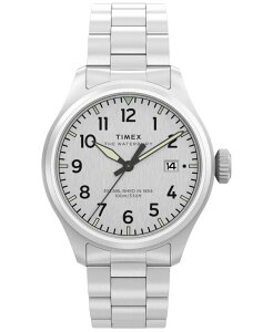 �^�C���b�N�X �����Y �A�N�Z�T���[ �r���v T�V���c Timex Men's Quartz Analog Silver-Tone Stainlessteel Watch 41mm Silver �V���o�[