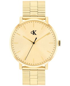 �J���o���N���C�� �����Y �A�N�Z�T���[ �r���v ���b�V�� T�V���c Calvin Klein Men's Real Gold Tone Stainlessteel Mesh Bracelet Watch 42mm Gold �S�[���h