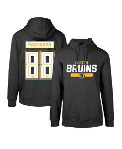 ���x���E�F�A �����Y �A�E�^�[ �p�[�J�[�E�X�E�F�b�g LevelWear Men's David Pastrnak Black Boston Bruins Podium Name Number Pullover Hoodie Black �u���b�N