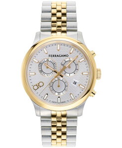 �t�F���K�� ���f�B�[�X �A�N�Z�T���[ �r���v T�V���c Ferragamo Salvatore Men'swiss Chronograph Two-Tone Stainlessteel Bracelet Watch 42mm Two Tone