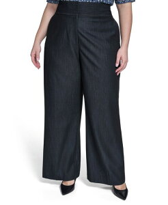 �J���o���N���C�� ���f�B�[�X �{�g���X �J�W���A���p���c �v���X�T�C�Y Calvin Klein Plusize Wide-Leg Mid Rise Pants Indigo �C���f�B�S