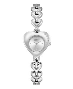 �Q�X ���f�B�[�X �A�N�Z�T���[ �r���v GUESS Women'silver-Tone Analog Watch 28mm Silver �V���o�[