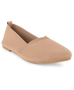 �^�n�� ���f�B�[�X �V���[�Y �p���v�X �j�b�g Tahari Women's Bali Knit Flats Camel �L������