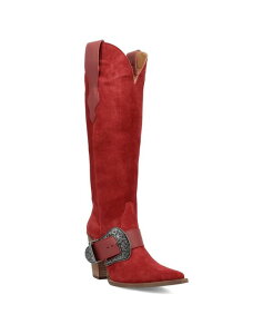 �f�B���S ���f�B�[�X �V���[�Y �u�[�c�E���C���u�[�c �|���G�X�e�� �X�G�[�h Dingo Women'shoe Designed With Suede/Polyester (Yeehottie) - Boots Red ���b�h