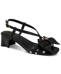 �J�[�� ���K�[�t�F���h ���f�B�[�X �V���[�Y �T���_�� �h�b�g �q�[�� KARLAGERFELD PARISuttyn Bow Polka-Dot Heeled Sandals Black/White �z���C�g
