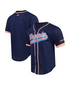 �v���X�^���_�[�h �����Y �g�b�v�X �V���c ���b�V�� �W���[�W�[ Pro Standard Men's Navy Virginia Cavaliers Mesh Full-Button Replica Baseball Jersey Navy �l�C�r�[