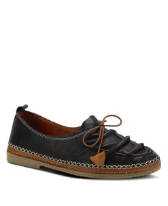 �X�v�����O�X�e�b�v ���f�B�[�X �V���[�Y �p���v�X ���U�[ Spring Step BERNA Leather Slip-On Shoes with Elastic Vamp and Whip-Stitchedetails Black �u���b�N
