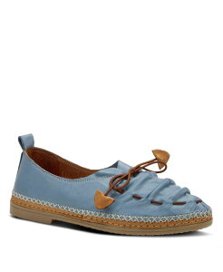 �X�v�����O�X�e�b�v ���f�B�[�X �V���[�Y �p���v�X ���U�[ Spring Step BERNA Leather Slip-On Shoes with Elastic Vamp and Whip-Stitchedetails Blue �u���[
