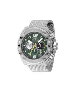 �C���r�N�^ �����Y �A�N�Z�T���[ �r���v Men's 47200 Invicta Racing Quartz Chronograph Black Green Dial Watch Silver �V���o�[
