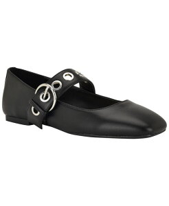 �i�C���E�F�X�g ���f�B�[�X �V���[�Y �p���v�X Nine West Women's Kebba Mary Jane Square Toe Flats Black �u���b�N