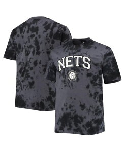 �v���t�@�C�� �����Y �g�b�v�X T�V���c �g�[�� Profile Men's Black Brooklynets Big and Tall Marble Dye Tonal Performance T-shirt Black �u���b�N