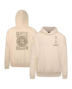 ���x���E�F�A �����Y �A�E�^�[ �p�[�J�[�E�X�E�F�b�g LevelWear Men's Cream Seattle Kraken Contact Stampullover Hoodie Cream �N���[��