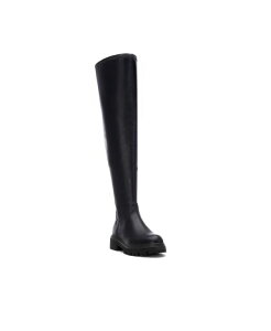 �L�V�^�C ���f�B�[�X �V���[�Y �u�[�c�E���C���u�[�c �g�[�� XTI Women'stretchy Tall Boots Flexible Fit Sleek Design Knee-High Fashion Footwear Black �u���b�N
