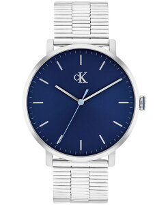 �J���o���N���C�� �����Y �A�N�Z�T���[ �r���v ���b�V�� T�V���c Calvin Klein Men's Real Silver Tone Stainlessteel Mesh Bracelet Watch 42mm Silver �V���o�[