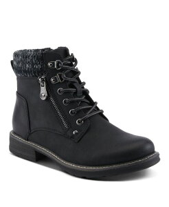 �p�g���V�A ���f�B�[�X �V���[�Y �u�[�c�E���C���u�[�c �Z�[�^�[ ���[�X Patrizia Women s Jadelyn Hiker-Inspired Lace-Up Boots with Sweater Collar and Zipper Black �u���b�N