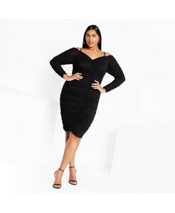 �V�e�B�[�V�b�N ���f�B�[�X �g�b�v�X �����s�[�X �v���X�T�C�Y CITY CHIC Plusize Lorelei Dress Black �u���b�N
