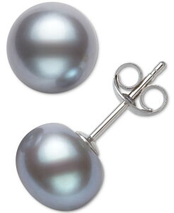 �x�� �h�D ���[�� ���f�B�[�X �A�N�Z�T���[ �s�A�X�E�C�������O Belle de Mer Cultured Freshwater Button Pearl (8-9mm) Stud Earrings Gray �O���[